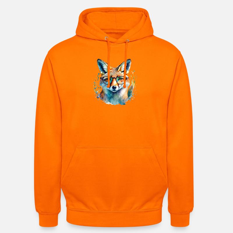 Fuchs mit Brille - Unisex Hoodie - Orange