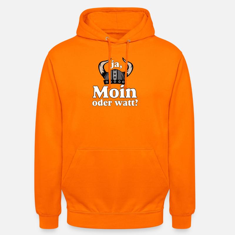 Ja Moin oder Watt? Nordisch Humor - Unisex Hoodie - Orange