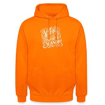 Le printemps est ma saison préférée Love Lettering - Sweat-shirt à capuche unisexe - orange - Devant - AI Model Male 185 light (185cm) & AI Model Female 180 light (180cm)