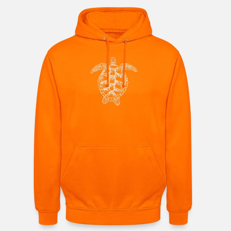 Tortue blanche2 - Sweat-shirt à capuche unisexe - orange