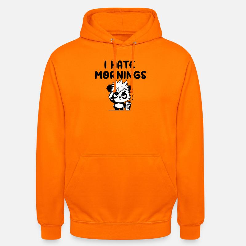 I hate mornings panda - Sweat-shirt à capuche unisexe - orange