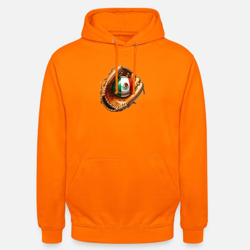 Mexiko Flagge Baseball Design - Unisex Hoodie - Orange