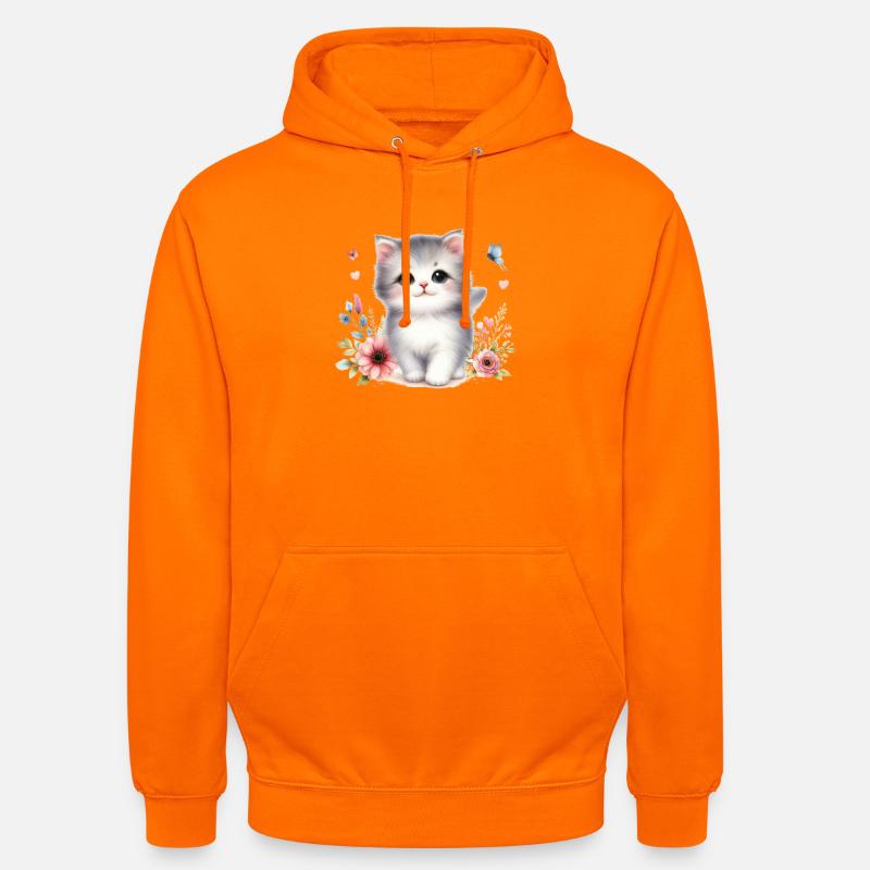 Chat mignon - Sweat-shirt à capuche unisexe - orange
