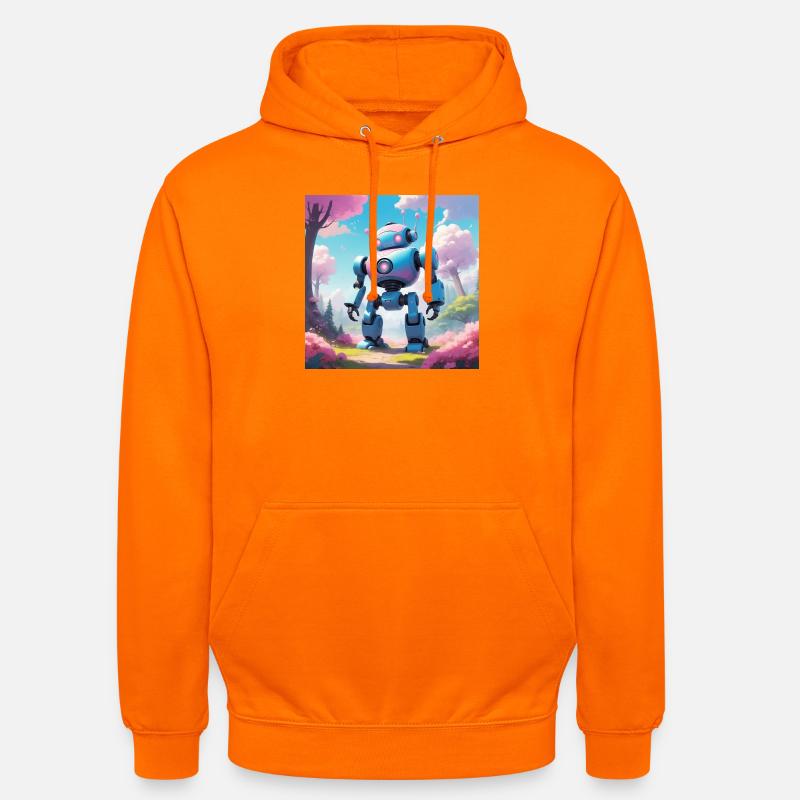 Robot sur la planète de rêve - Sweat-shirt à capuche unisexe - orange