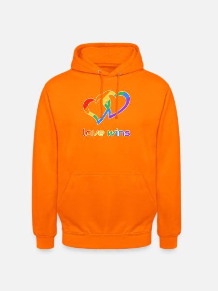 Regenbogenherzen Liebe gewinnt - Unisex Hoodie - Orange