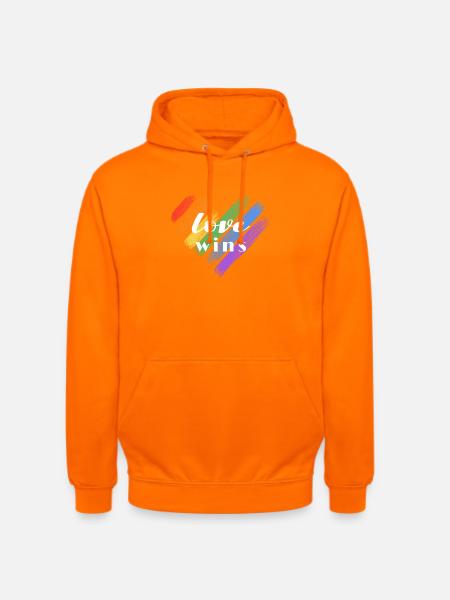 Liebe gewinnt – Regenbogenfarben - Unisex Hoodie - Orange