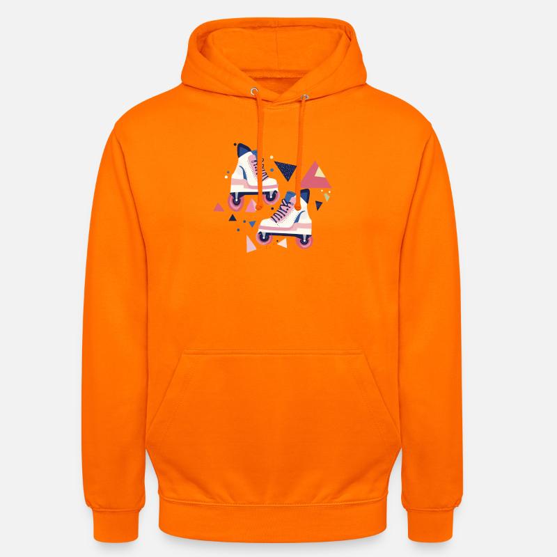 90s pattern roller skates - Unisex Hoodie - orange