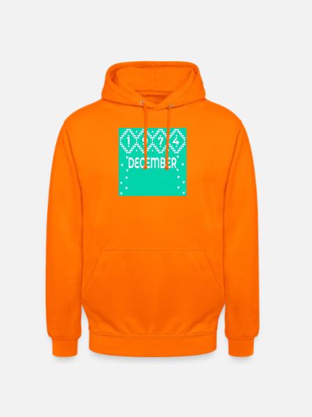 WINTER 52nd BIRTHDAY DECEMBER 1974 - Unisex Hoodie - orange