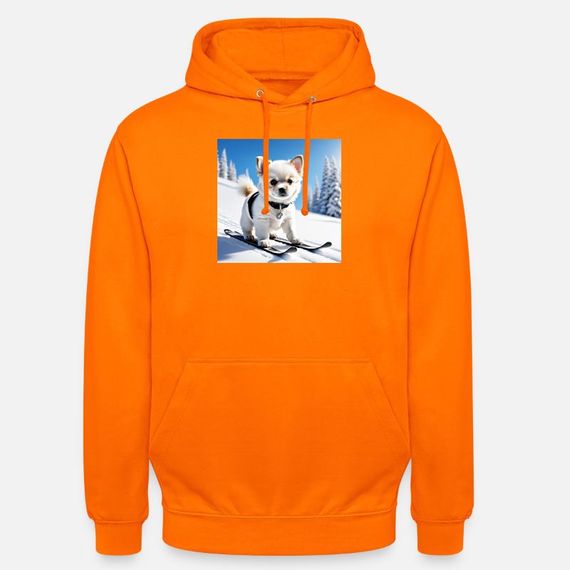 Paw Tracks Snow Penguin Design - Sweat-shirt à capuche unisexe - orange