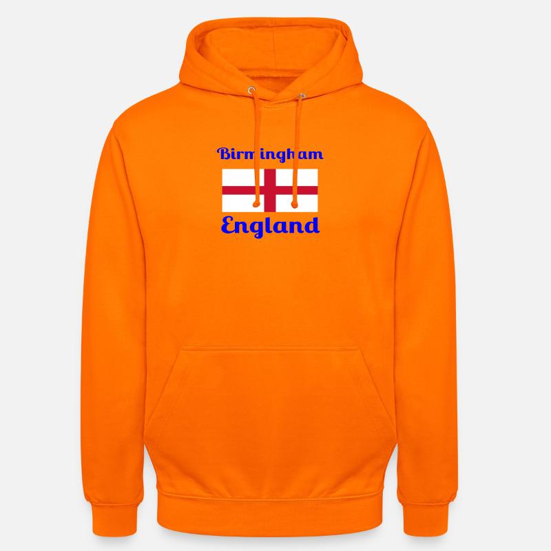 Birmingham, Angleterre - Imprimés élégants - Sweat-shirt à capuche unisexe - orange