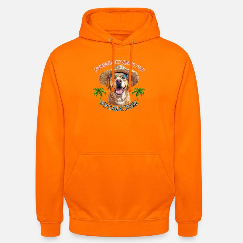 Labrador im Sommerlook: Pawsitively Ready - Unisex Hoodie - Orange