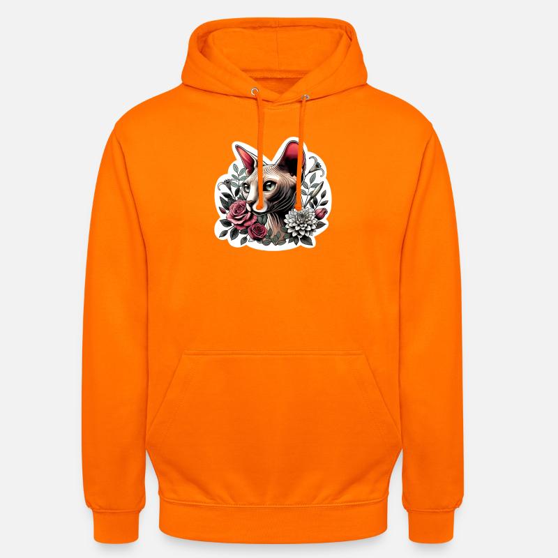 Rose Sphynx Chat - Sweat-shirt à capuche unisexe - orange