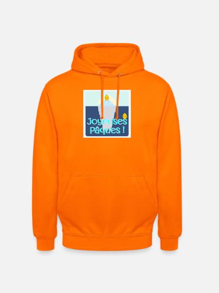POULES POULETS - Joyeuses Pâques - Sweat-shirt à capuche unisexe - orange