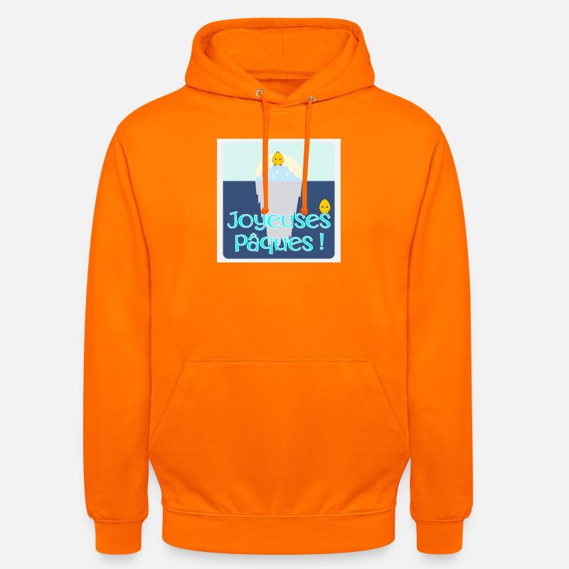 POULES POULETS - Joyeuses Pâques - Sweat-shirt à capuche unisexe - orange