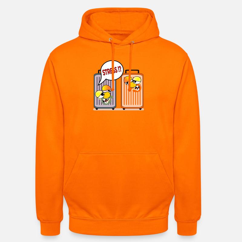 VALISE DE VACANCES STRESS VACANCES - Sweat-shirt à capuche unisexe - orange