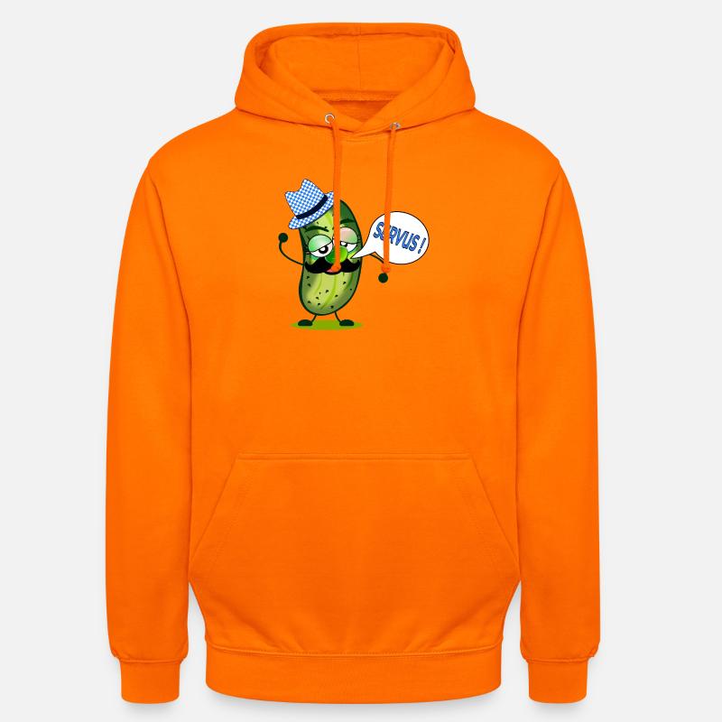 SCHNURRBART GEWÜZGURKEN BAYERN SERVUS - Unisex Hoodie - Orange