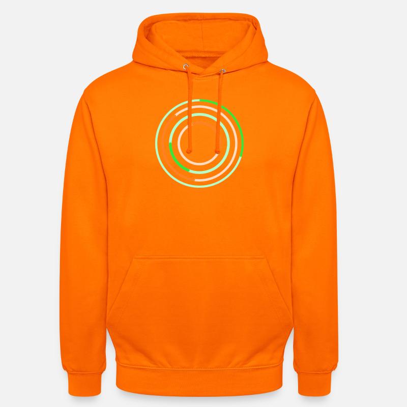 Conception abstraite de lignes circulaires - Sweat-shirt à capuche unisexe - orange