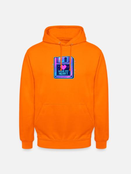 Pixel Heart Save My Heart - Unisex Hoodie - orange