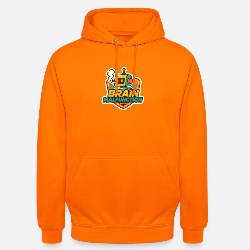 Dysfonctionnement cérébral Conception de robot rétro - Sweat-shirt à capuche unisexe - orange