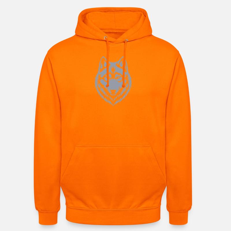 Conception de l’emblème du loup majestueux - Sweat-shirt à capuche unisexe - orange