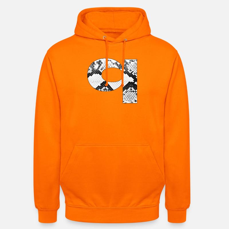 Statement Buchstabe q mit Schlangenmuster - Unisex Hoodie - Orange
