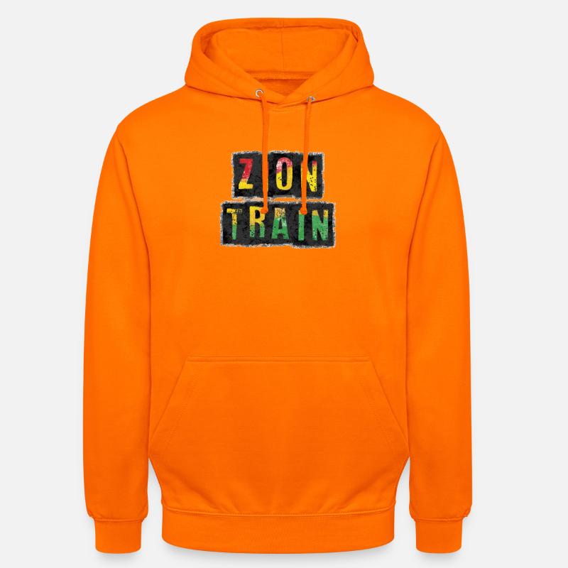 Vibrant ZION TRAIN Reggae Design - Sweat-shirt à capuche unisexe - orange