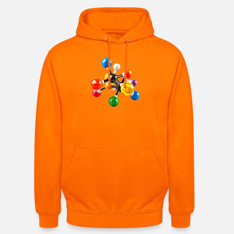 Bunte Molekülstruktur Muster - Unisex Hoodie - Orange