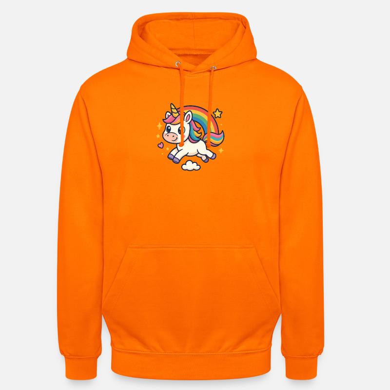 Kunterbuntes Einhorn Regenbogen - Unisex Hoodie - Orange