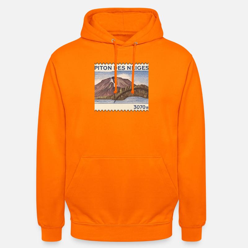 Timbre Piton des Neiges - Sweat-shirt à capuche unisexe - orange