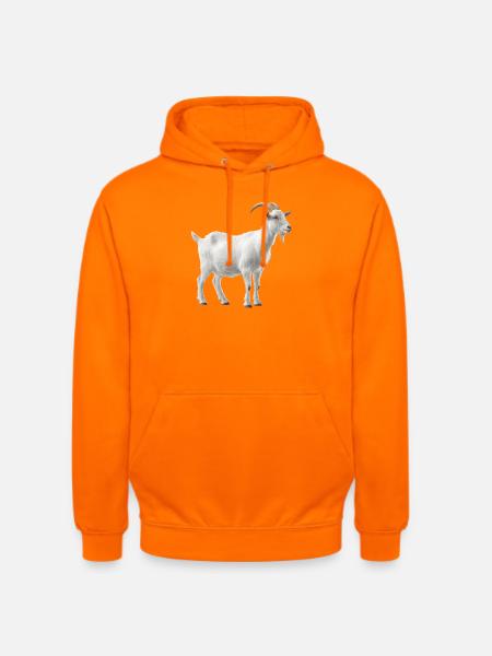 White Mountain Goat Portrait - Unisex Hoodie - orange