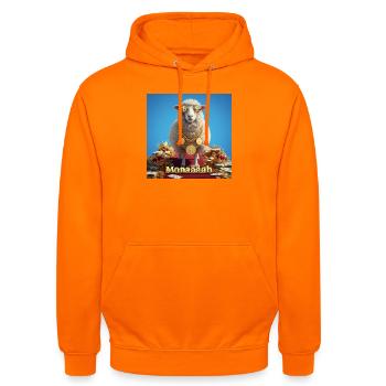 Bling Sheep with Coin Chains - Unisex Hoodie - orange - Front - AI Model Male 185 light (185cm) & AI Model Female 180 light (180cm)