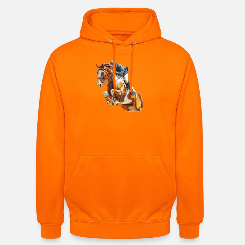 Cavalier au galop en saut - Sweat-shirt à capuche unisexe - orange