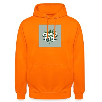 Grow Free Leaf Design - Unisex Hoodie - orange - Front - AI Model Male 185 light (185cm) & AI Model Female 180 light (180cm)