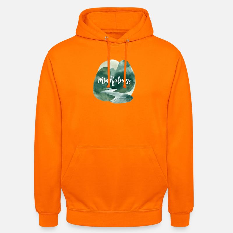 Pleine conscience Nature Trail Illustration - Sweat-shirt à capuche unisexe - orange