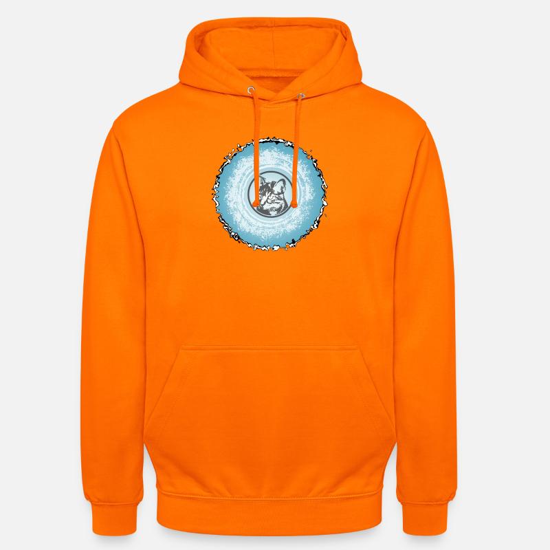 Cercle de chat Silhouette bleue - Sweat-shirt à capuche unisexe - orange