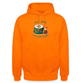 You're my soulmate - Unisex Hoodie - orange - Front - AI Model Male 185 light (185cm) & AI Model Female 180 light (180cm)