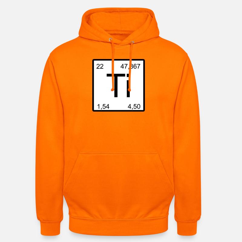 Titanium Elementsymbol Minimal Tile - Unisex Hoodie - Orange