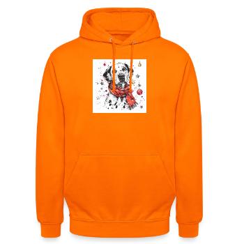 Dalmatiner mit rotem Schal - Unisex Hoodie - Orange - Vorne - AI Model Male 185 light (185cm) & AI Model Female 180 light (180cm)