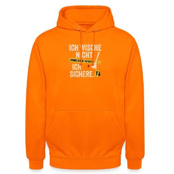 I don't wipe - I secure - forensics - Unisex Hoodie - orange - Front - AI Model Male 185 light (185cm) & AI Model Female 180 light (180cm)