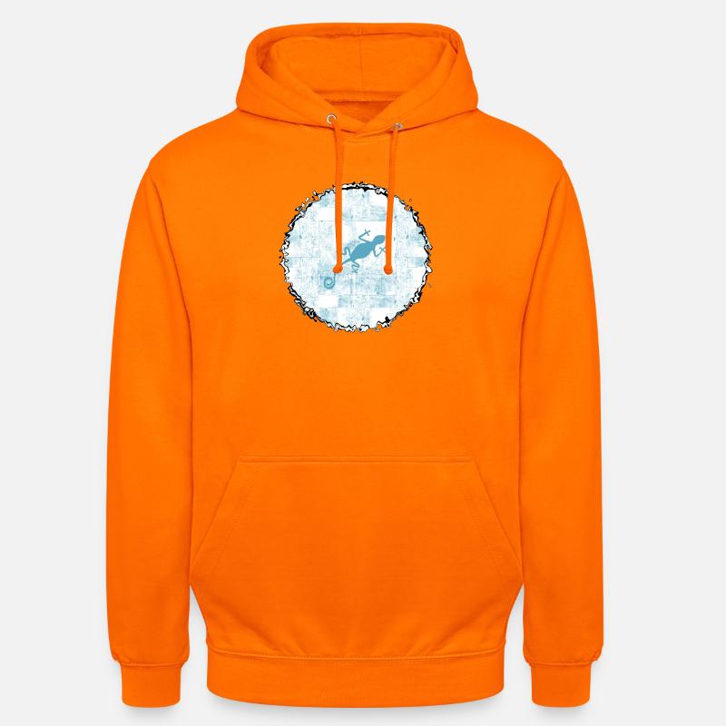 Gecko dans le cercle de glace - Sweat-shirt à capuche unisexe - orange