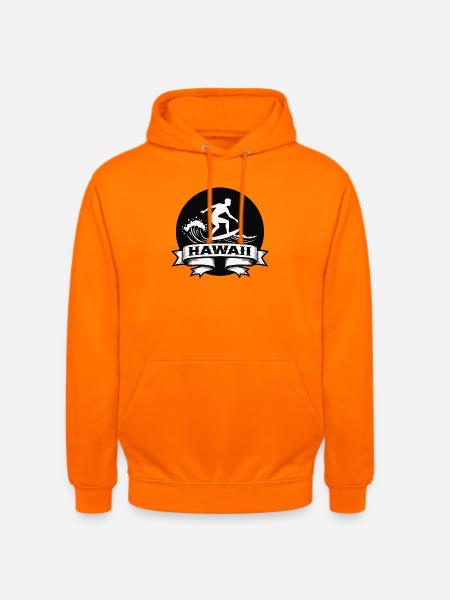 Surfer Hawaii Wave Banner - Unisex Hoodie - orange