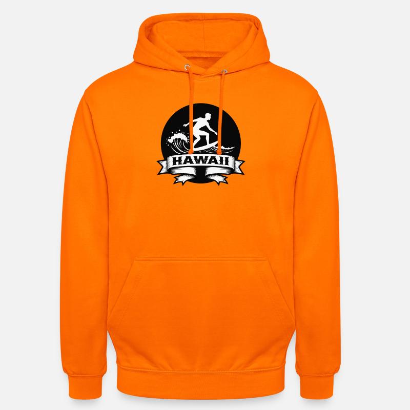 Surfeur Hawaii Vague Bannière - Sweat-shirt à capuche unisexe - orange