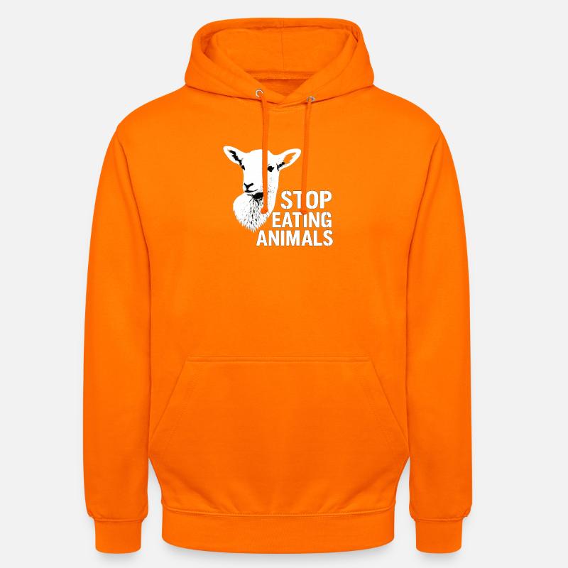 Stop Eating Animals Vegane Botschaft - Unisex Hoodie - Orange