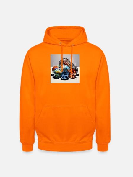 Farbenspiel Glaskugeln Reflexionskunst - Unisex Hoodie - Orange