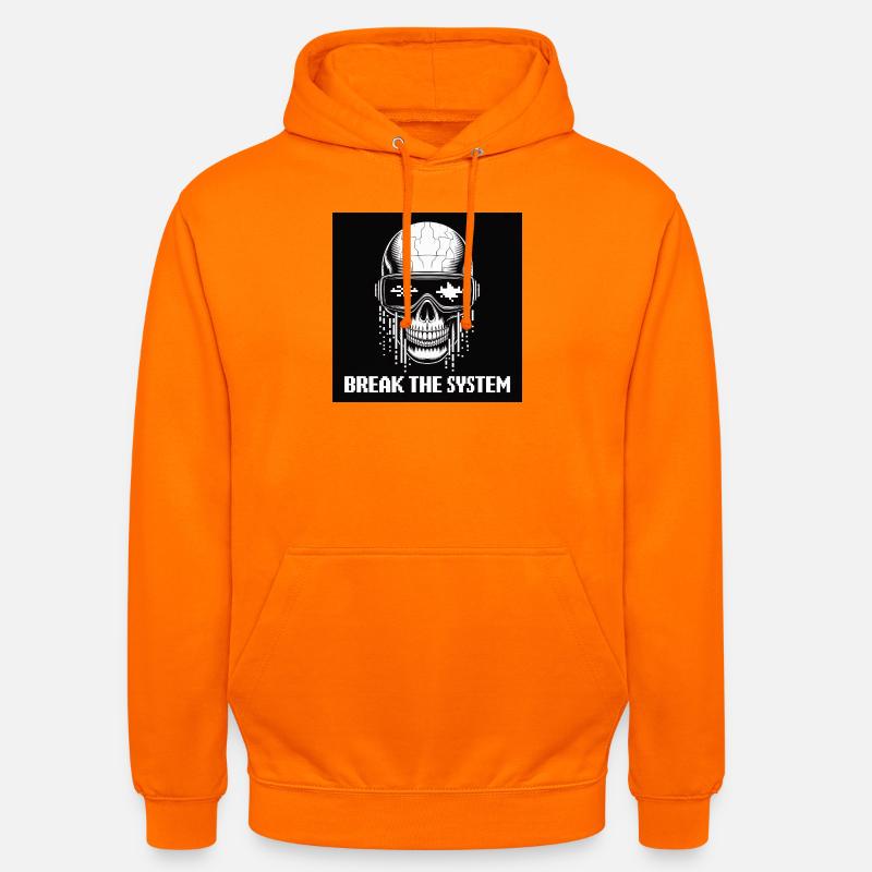 Cyberpunk Schädel zerstört das System - Unisex Hoodie - Orange