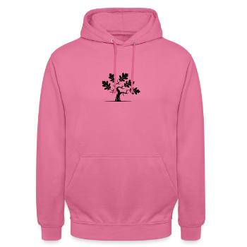 Bonsaï de chêne - Sweat-shirt à capuche unisexe - rose - Devant - Alina (178cm) & Michal (187cm)