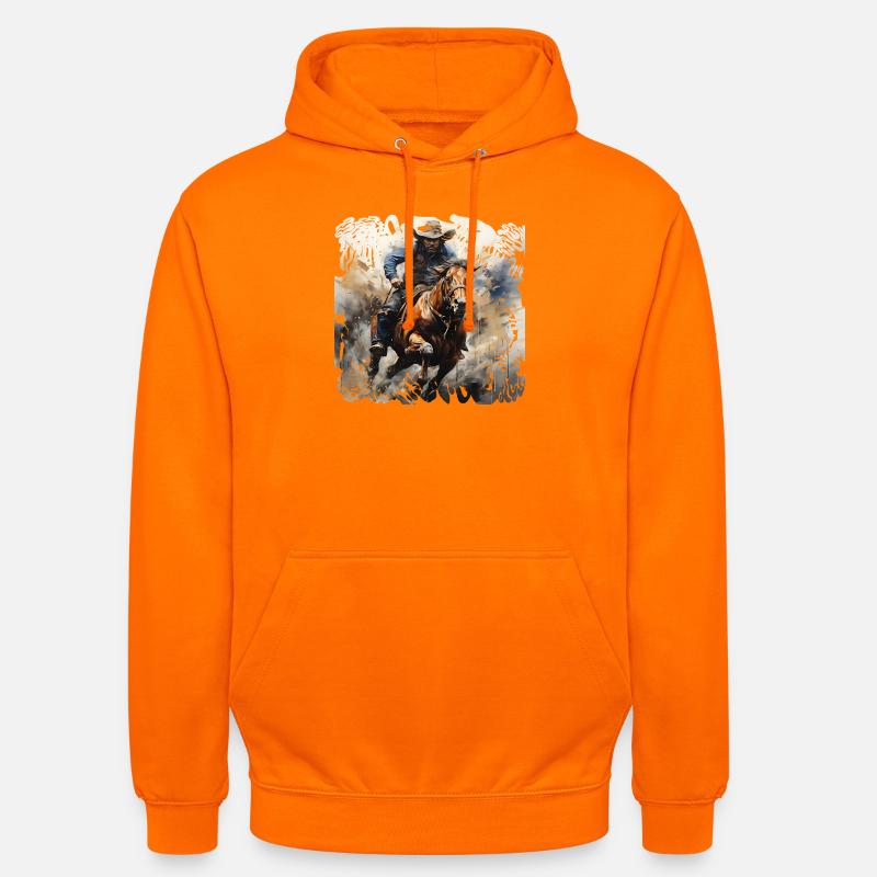 Wildwest Reiter Dynamik-Malstil - Unisex Hoodie - Orange