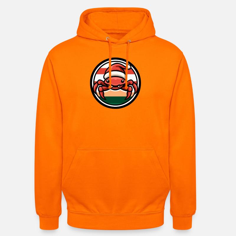 Weihnachtskrabbe im Feststil - Unisex Hoodie - Orange