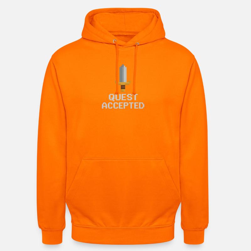 Sword Pixel Accepté par la quête - Sweat-shirt à capuche unisexe - orange