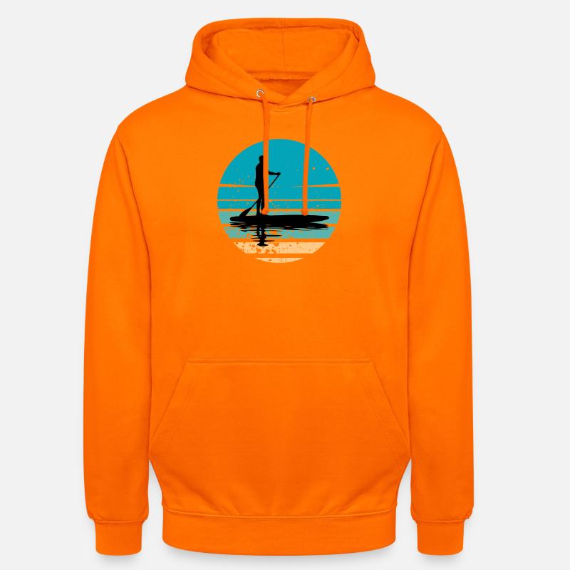 Paddleboard mit maritimer Atmosphäre im Retro-Stil - Unisex Hoodie - Orange